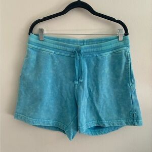 Chubbies Shorts Women Medium Aqua Pull on Tye Dye print